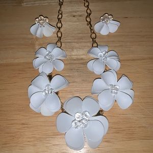 Flower necklace and earrings